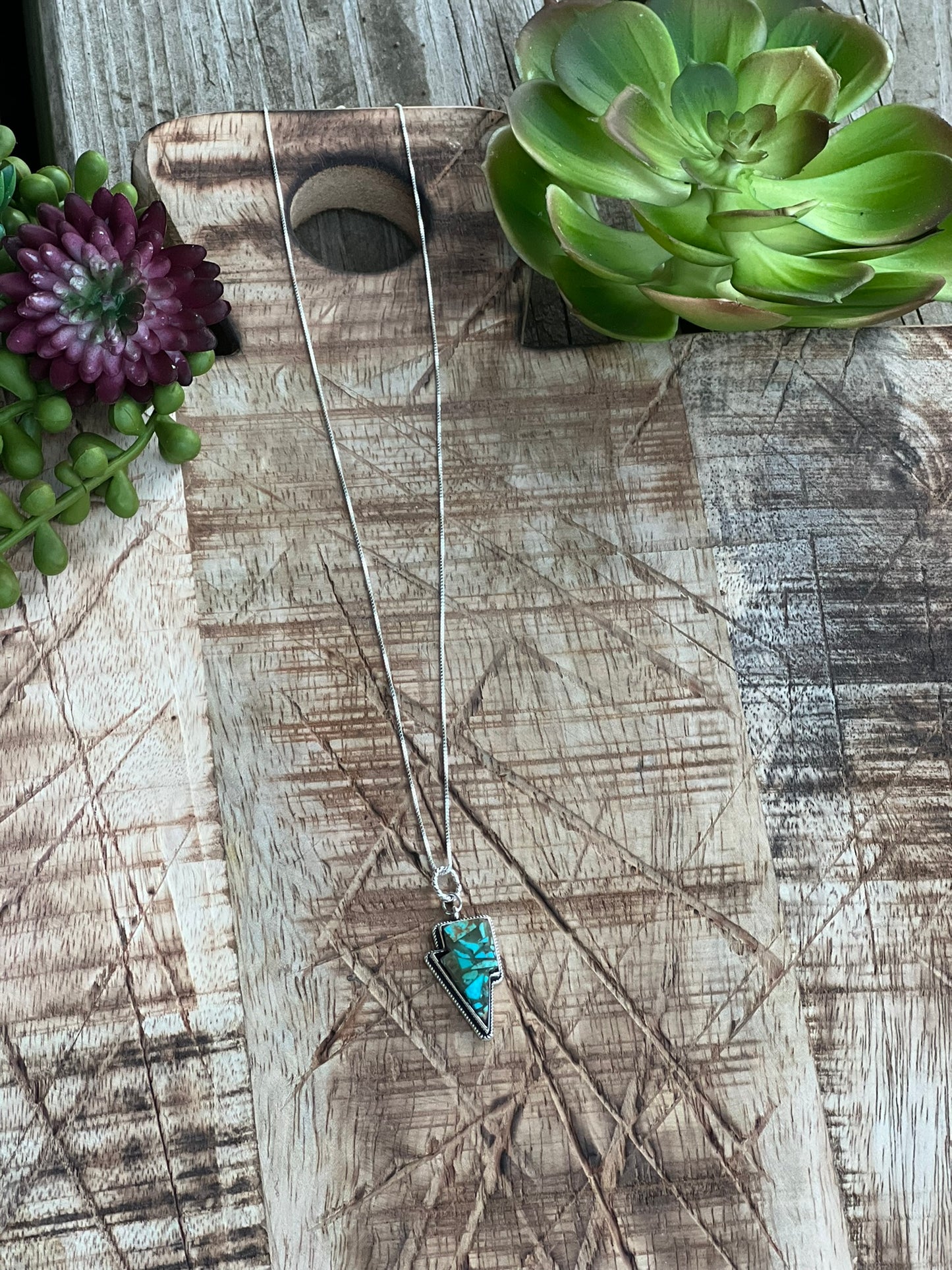 Turquoise Glow Bolt Necklace