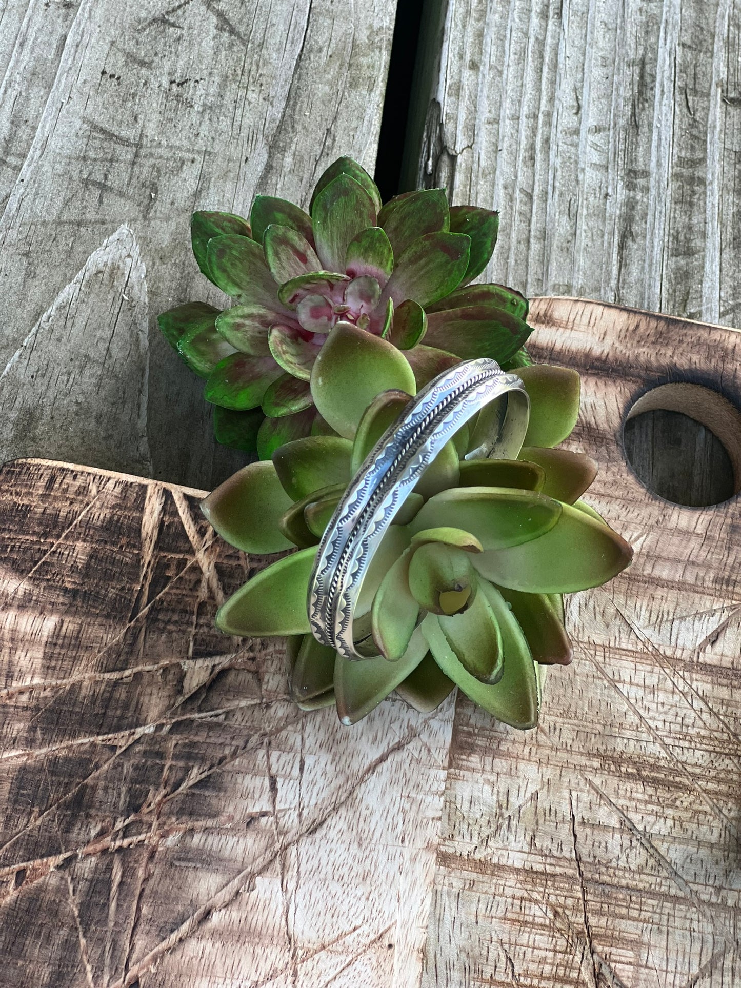 Silver Etched Cuff