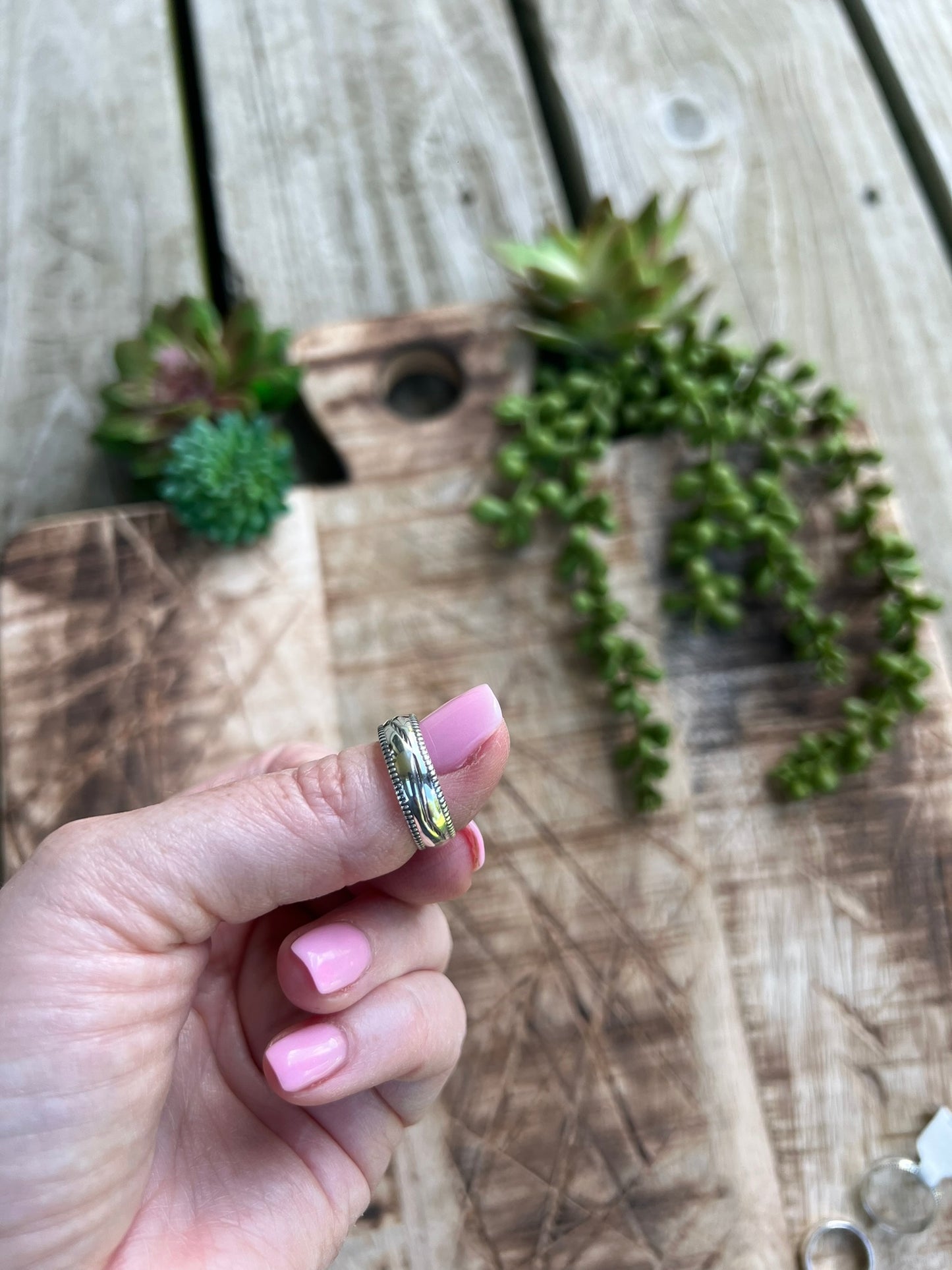 Etched Silver Ring